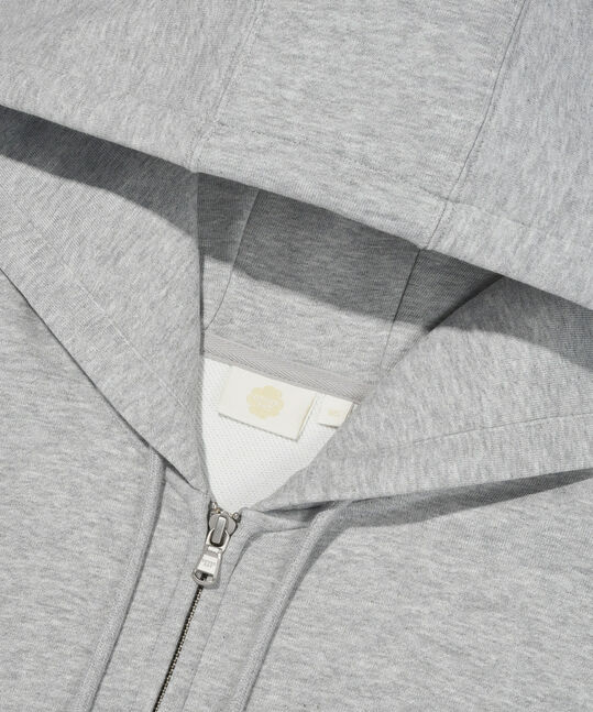 Women's C Logo Hooded Zip-Up Melange Gray