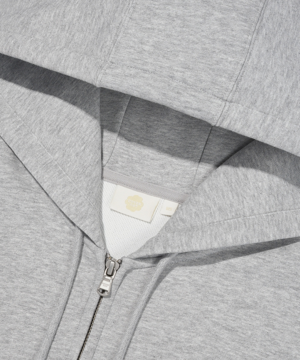 Women's C Logo Hooded Zip-Up Melange Gray