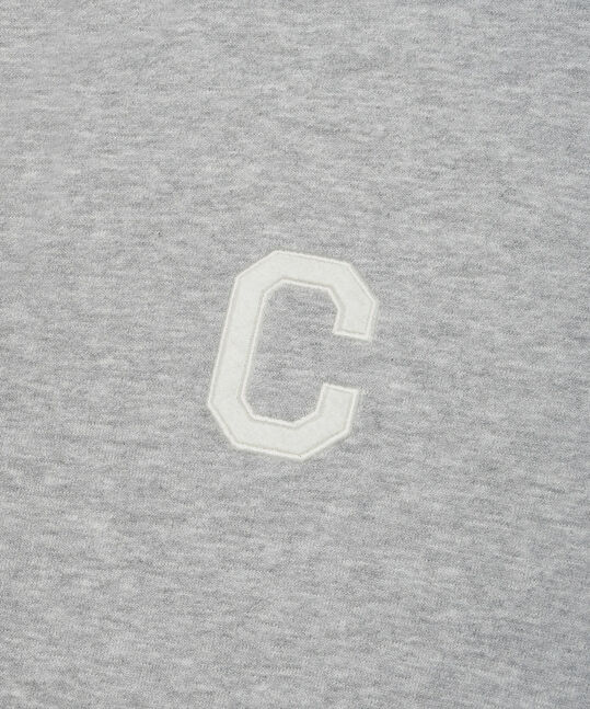 Women's C Logo Hooded Zip-Up Melange Gray