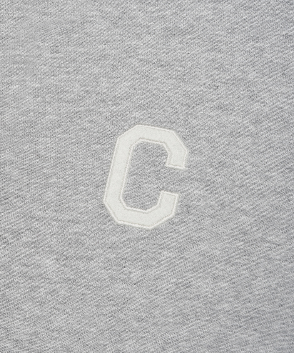 Women's C Logo Hooded Zip-Up Melange Gray