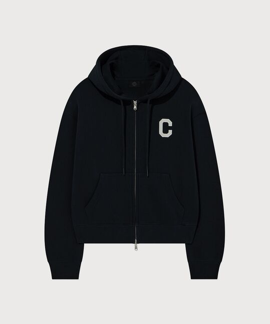 Women's C Logo Hooded Zip-Up Navy