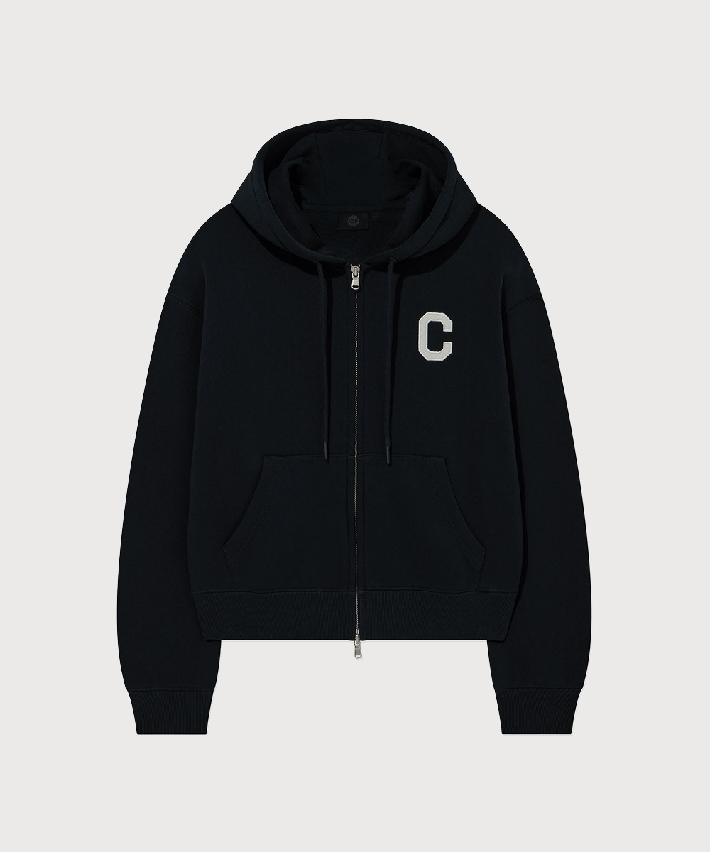 Women's C Logo Hooded Zip-Up Navy