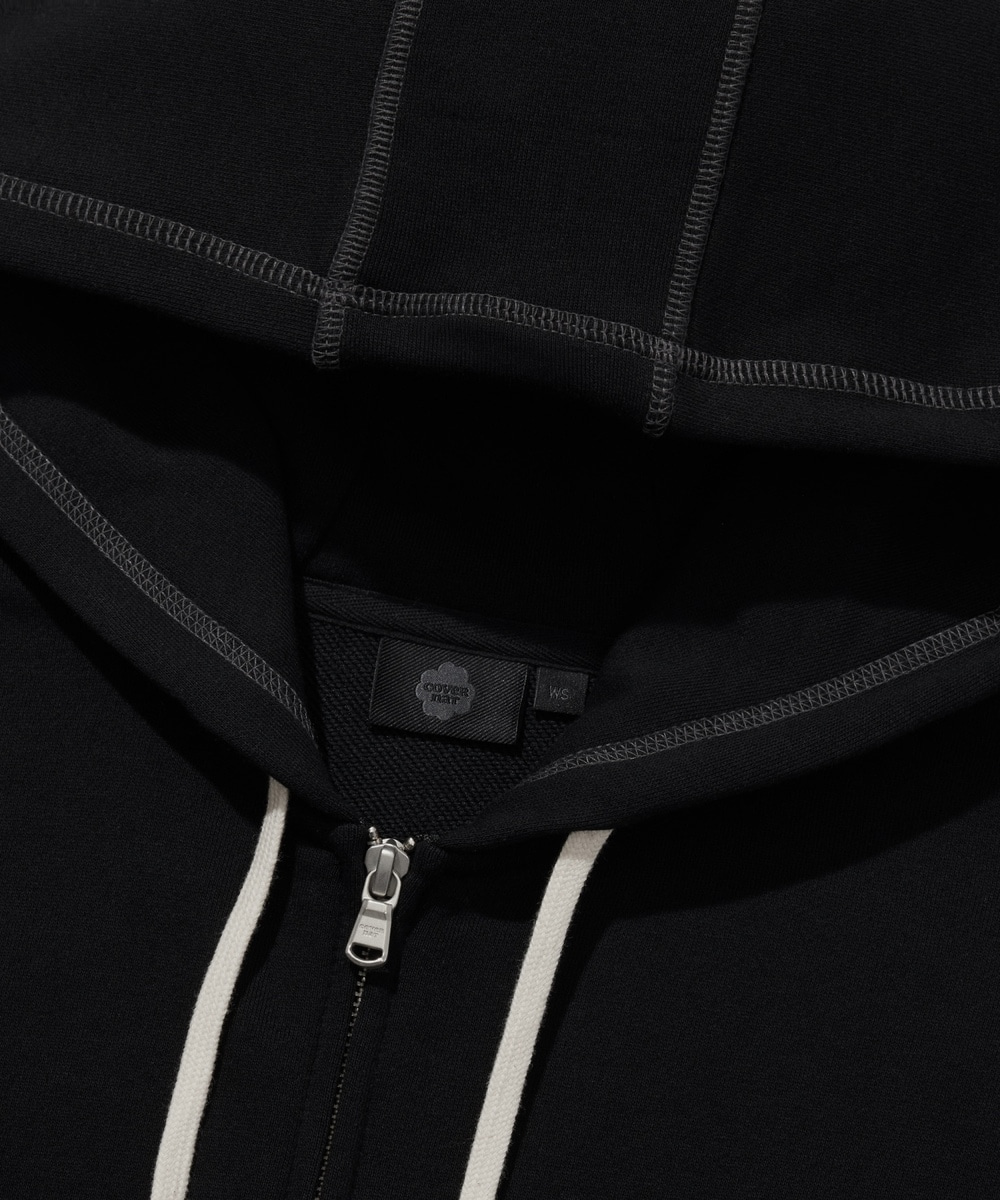 Women's Basic Hooded Zip-Up Black