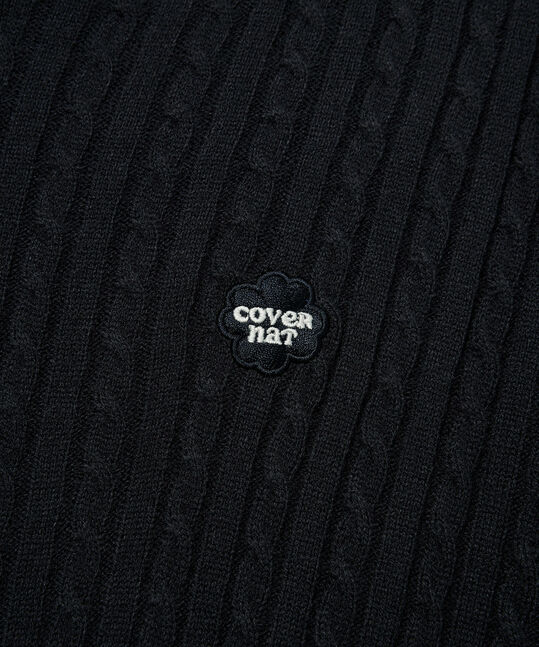 Women's Clover Heart Cable Cardigan Navy