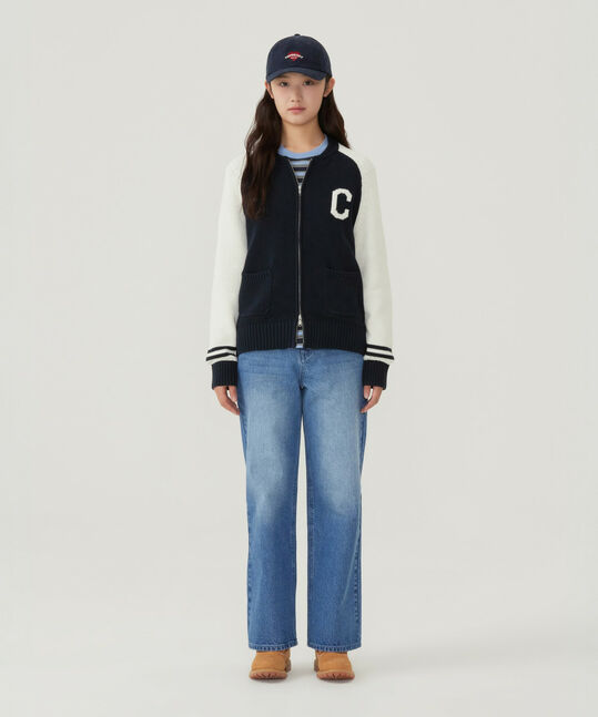 Women's C Logo Varsity Zip-Up Cardigan