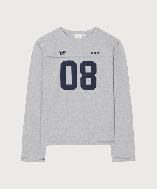 Women's Number Logo Long Sleeve Melange Gray
