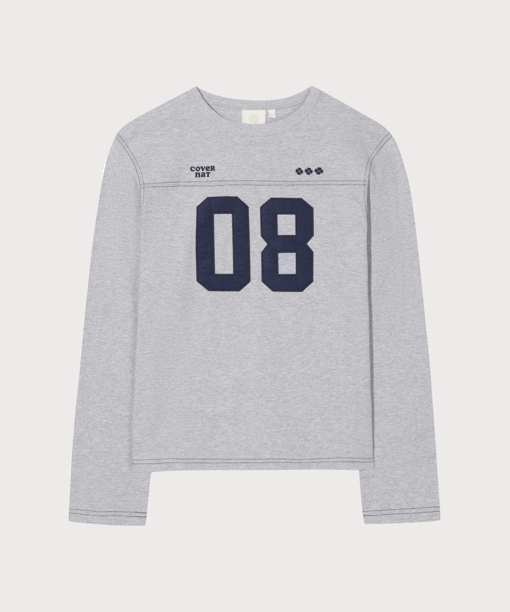 Women's Number Logo Long Sleeve Melange Gray