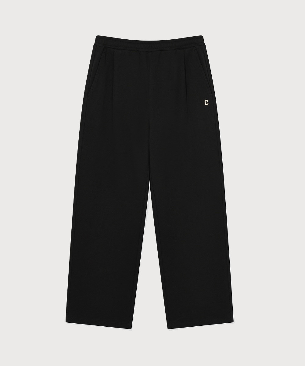 C Logo Semi-Wide Sweatpants Black