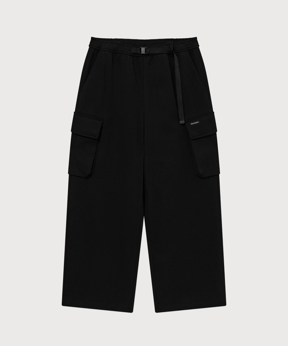 Wide Cargo Sweatpants Black