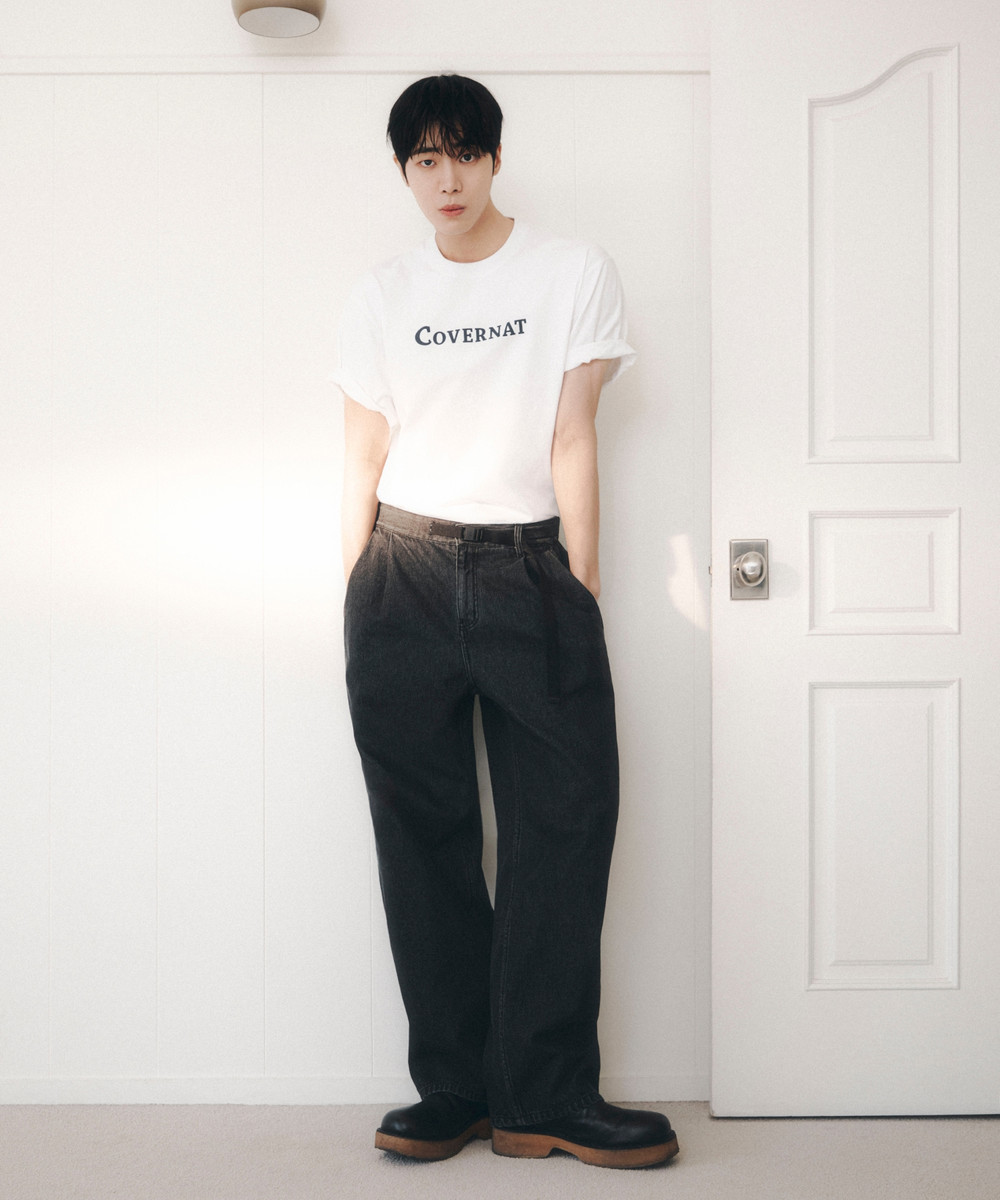 Cordura Semi-Wide Denim Easy Pants in Black