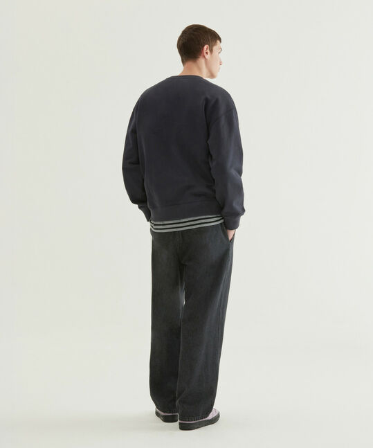 Cordura Semi-Wide Denim Easy Pants in Black