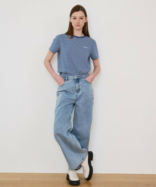 Women's Wide Denim Pants Light Blue