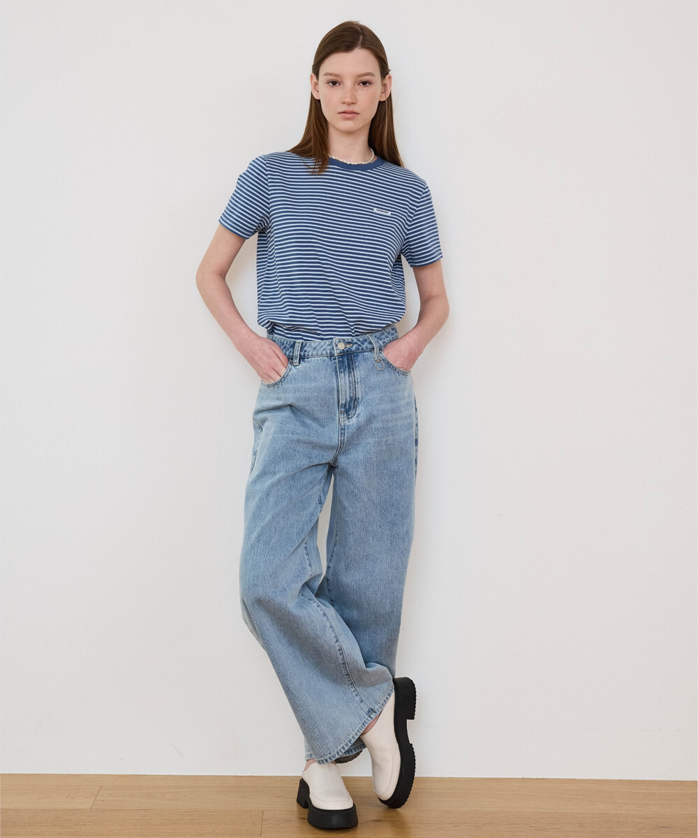 Women's Wide Denim Pants Light Blue
