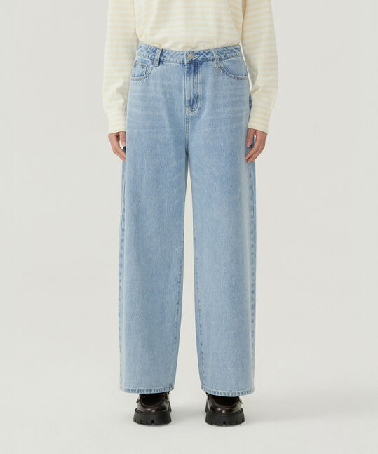 Women's Wide Denim Pants Light Blue