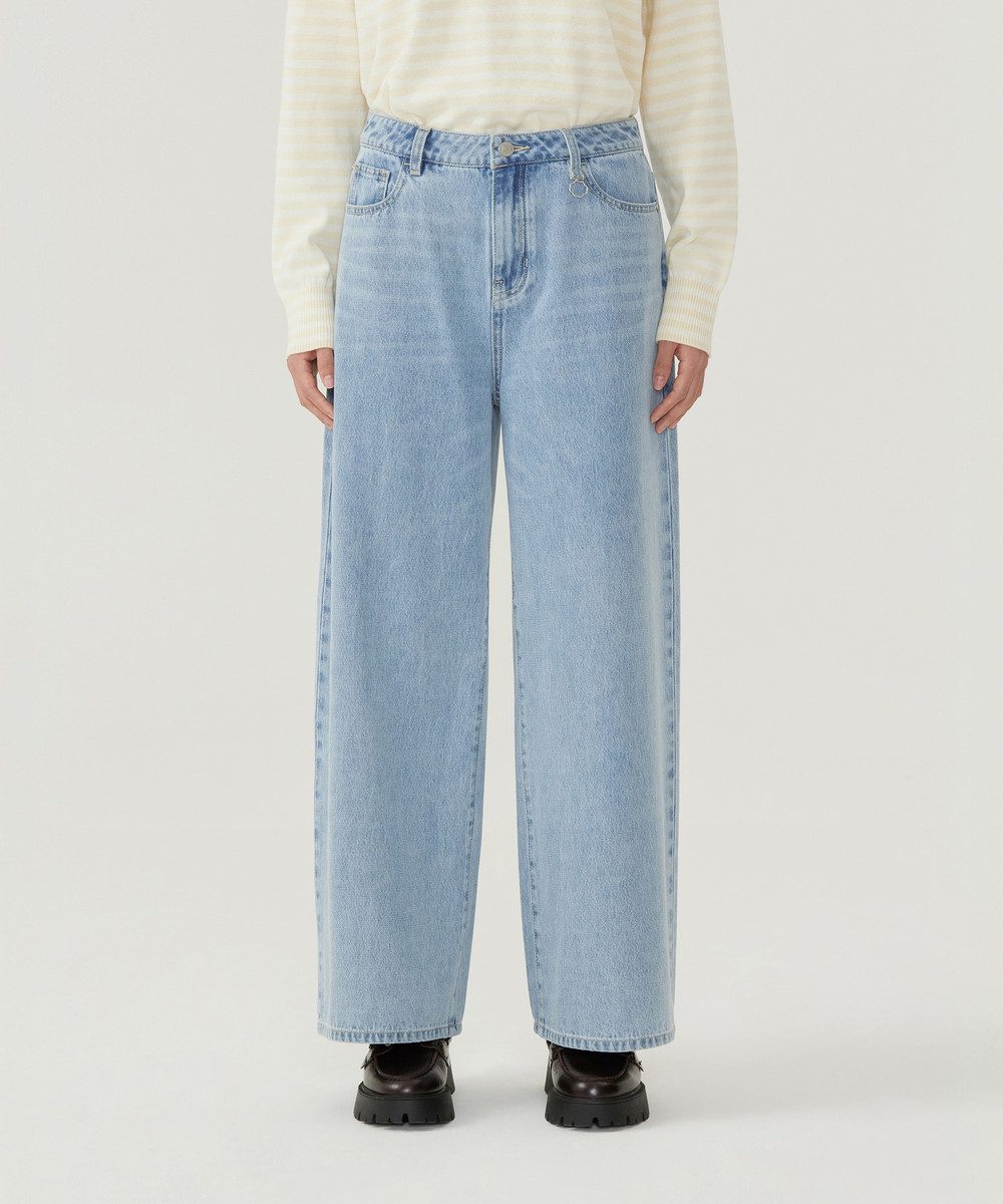Women's Wide Denim Pants Light Blue