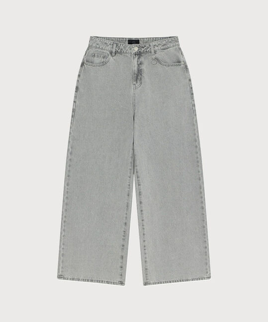 Women's Wide Denim Pants Light Gray