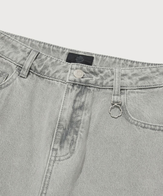 Women's Wide Denim Pants Light Gray