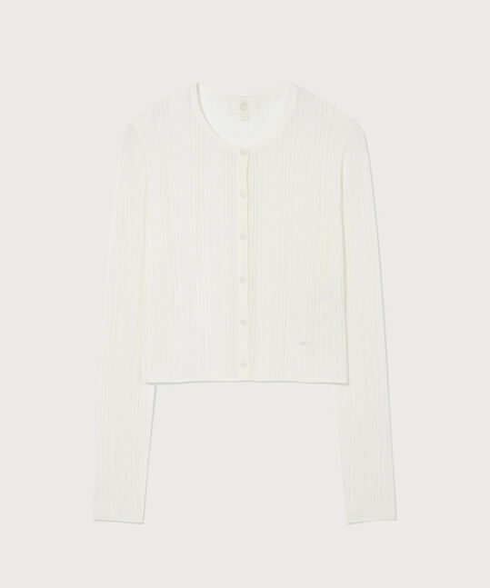Women's Summer Pointel Cardigan Ivory