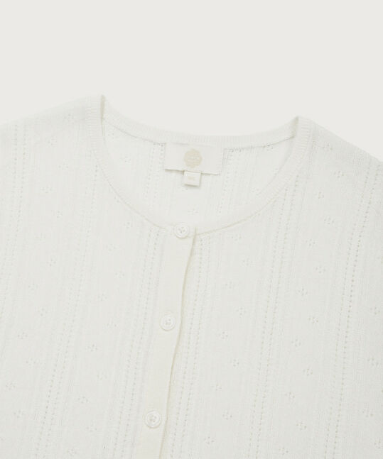 Women's Summer Pointel Cardigan Ivory