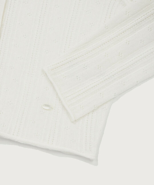Women's Summer Pointel Cardigan Ivory