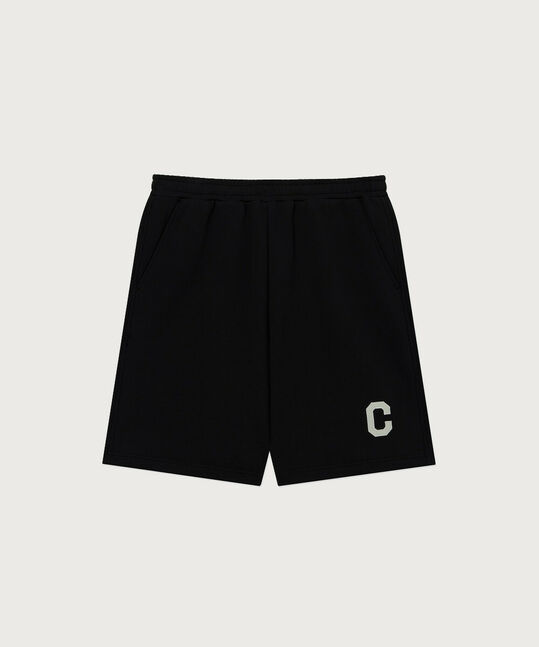 C Logo Regular Sweat Shorts Black