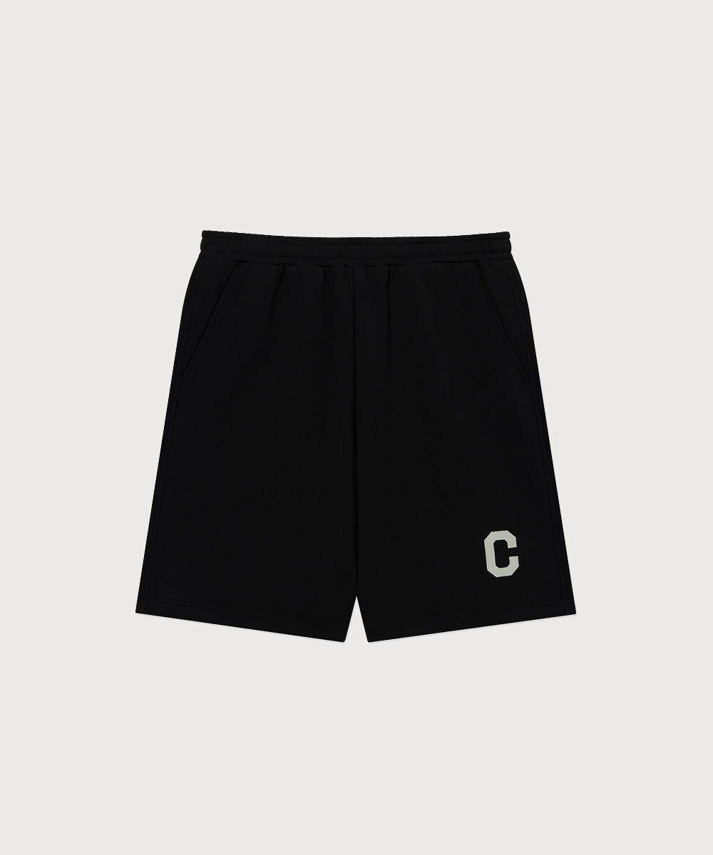 C Logo Regular Sweat Shorts Black
