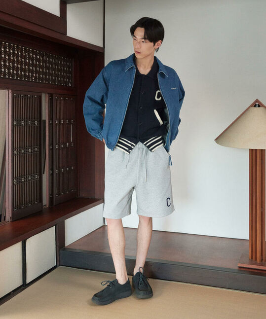 C Logo Regular Sweat Shorts Melange Gray