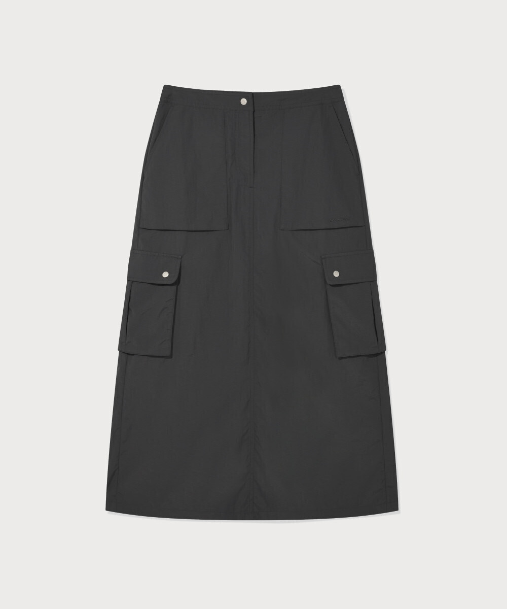 Women's Cargo Long Skirt Charcoal