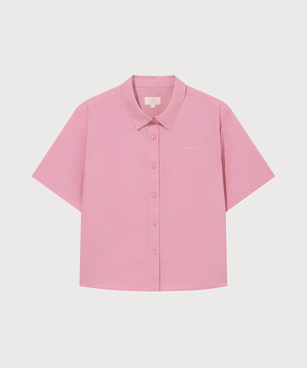 Women's Cotton Half Shirt Pink
