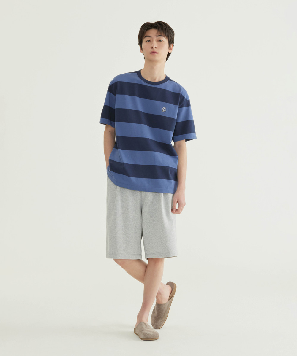 Striped Rugby Round T-Shirt Dark Navy