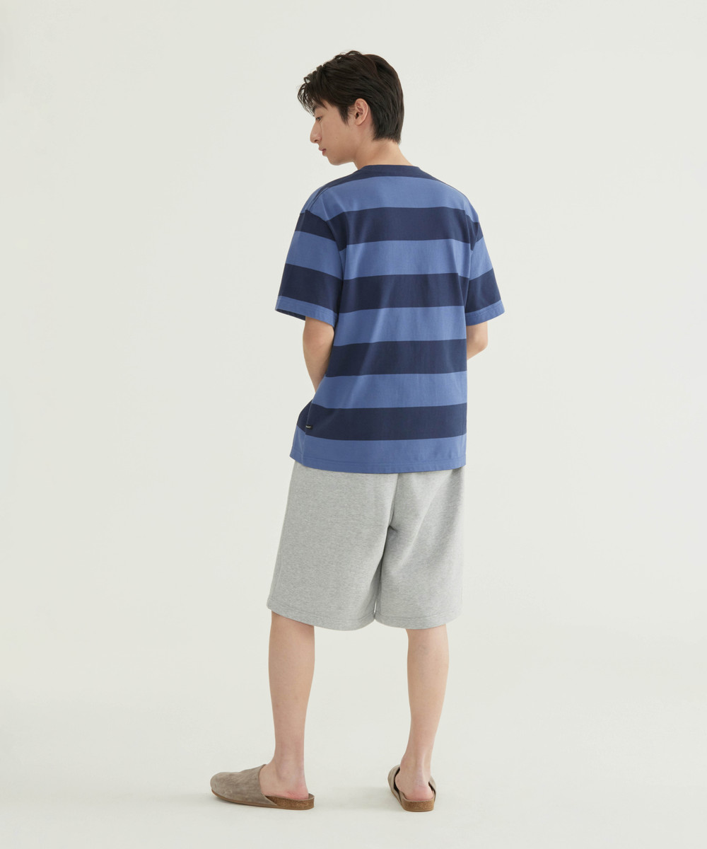 Striped Rugby Round T-Shirt Dark Navy