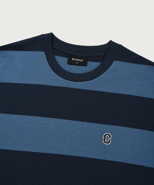 Striped Rugby Round T-Shirt Dark Navy