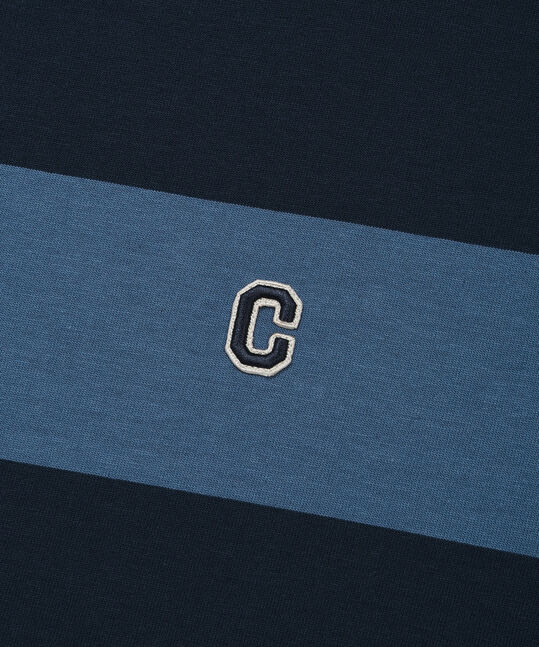 Striped Rugby Round T-Shirt Dark Navy