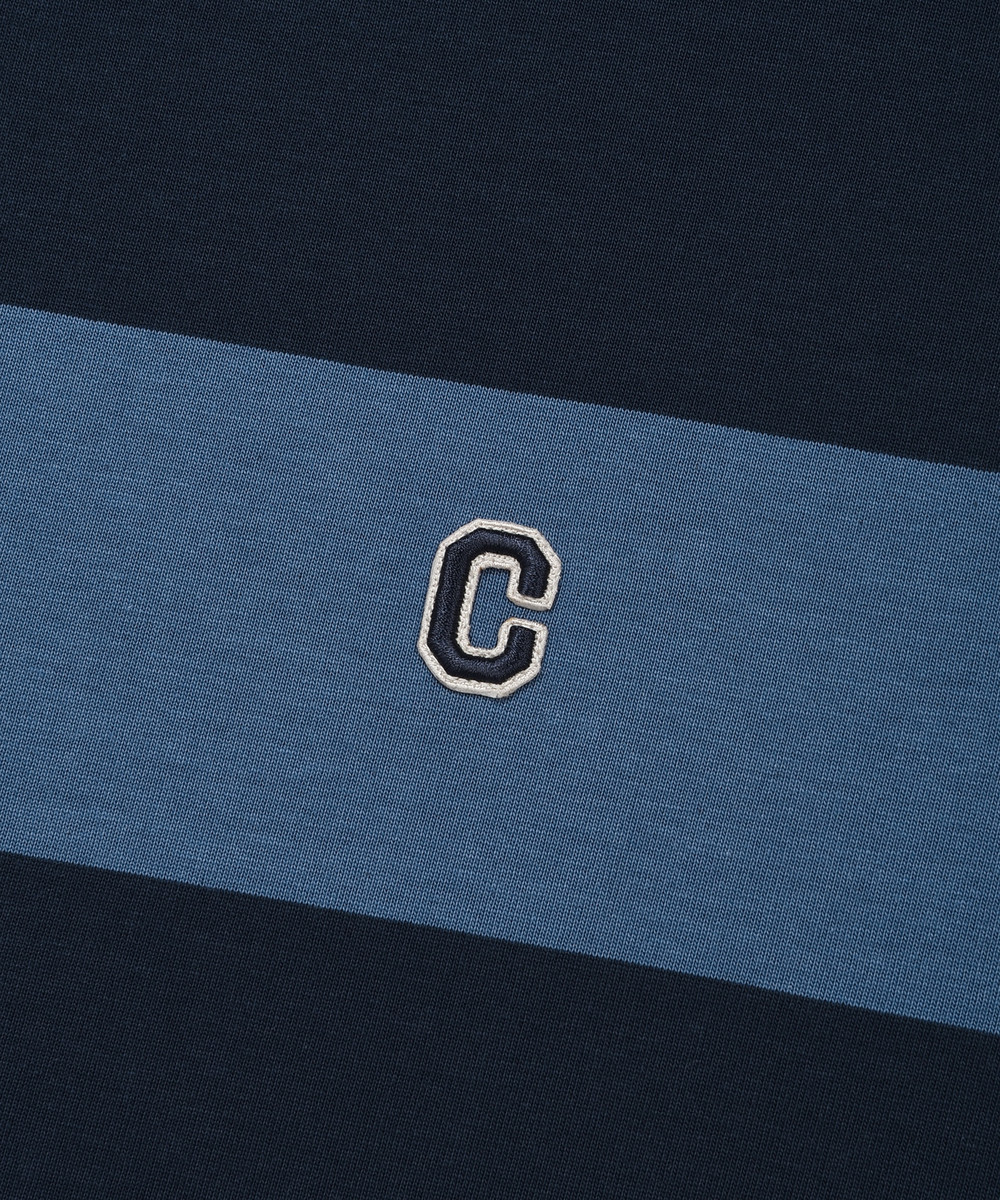 Striped Rugby Round T-Shirt Dark Navy