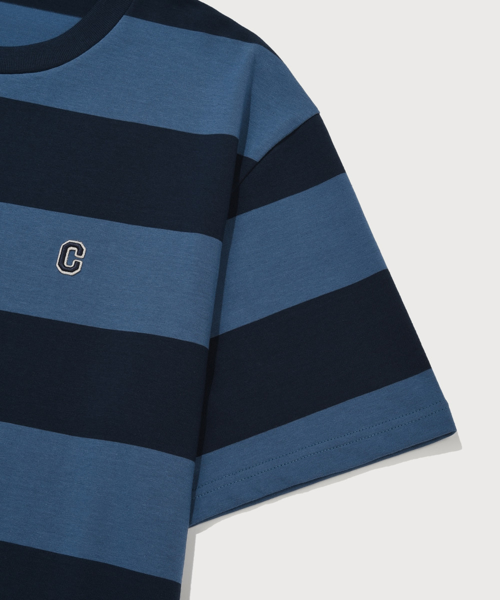 Striped Rugby Round T-Shirt Dark Navy