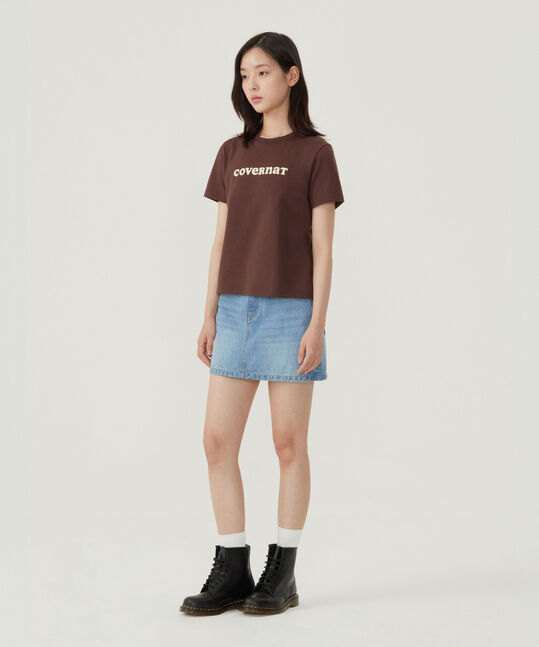 Women's Cool Cotton Cooper Logo T-Shirt Brown