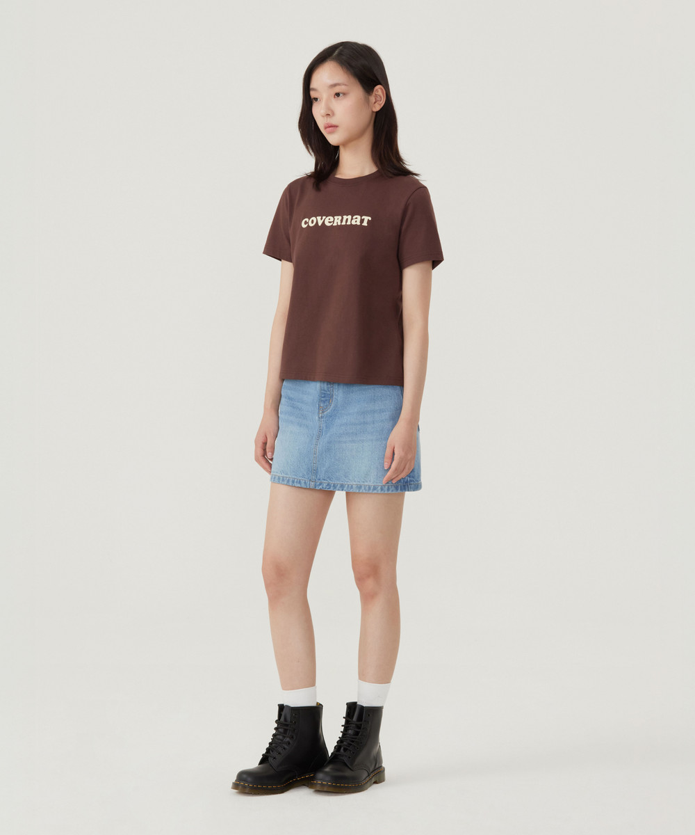 Women's Cool Cotton Cooper Logo T-Shirt Brown