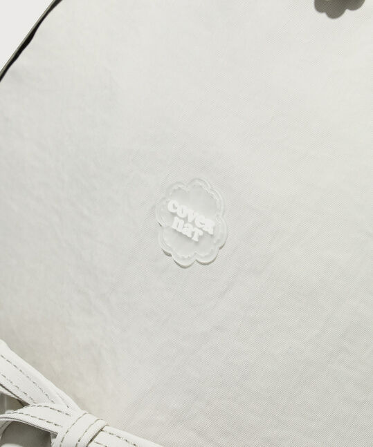 Women's Clover Heart Shirring Nylon Backpack Beige