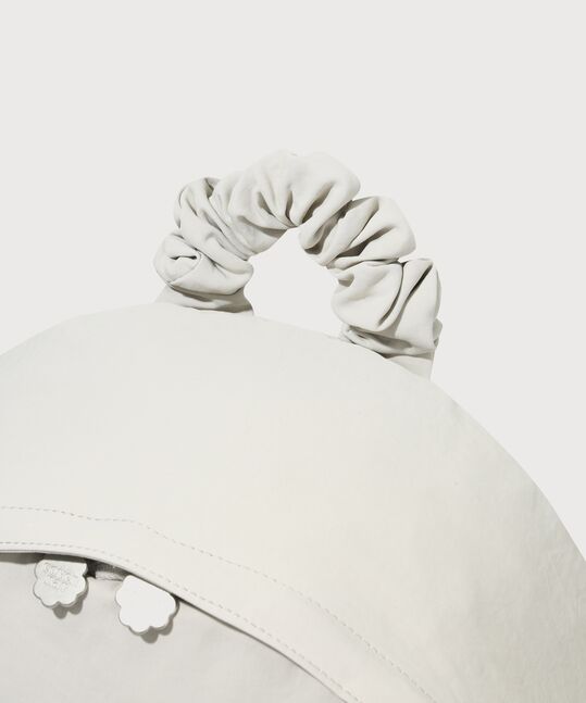 Women's Clover Heart Shirring Nylon Backpack Beige