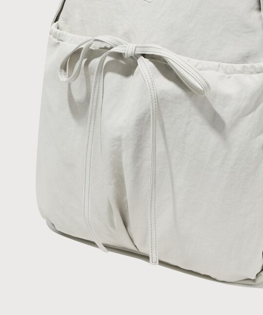 Women's Clover Heart Shirring Nylon Backpack Beige