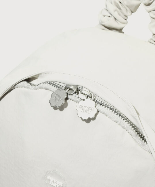 Women's Clover Heart Shirring Nylon Backpack Beige