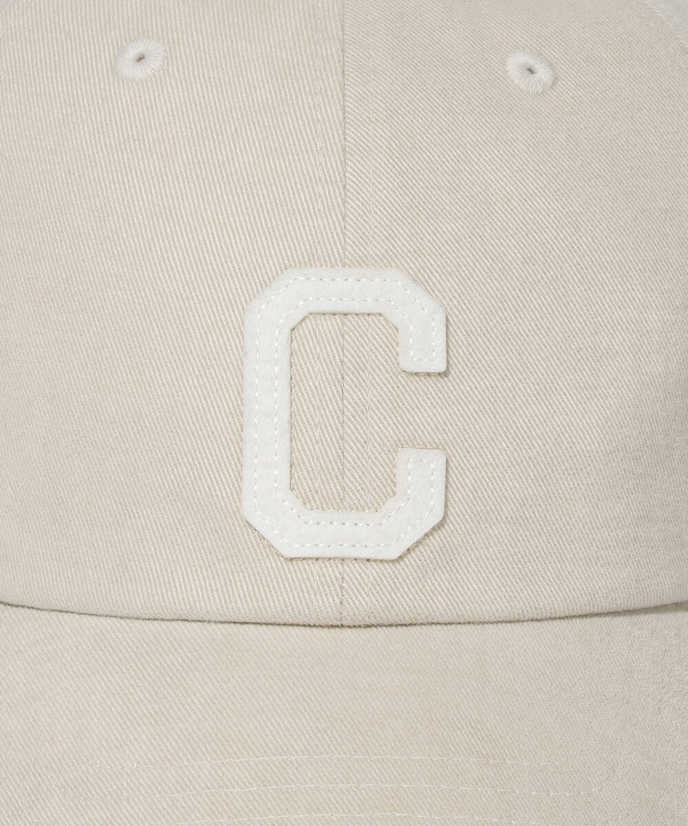C Logo Cozy Fit Washed Ball Cap Beige