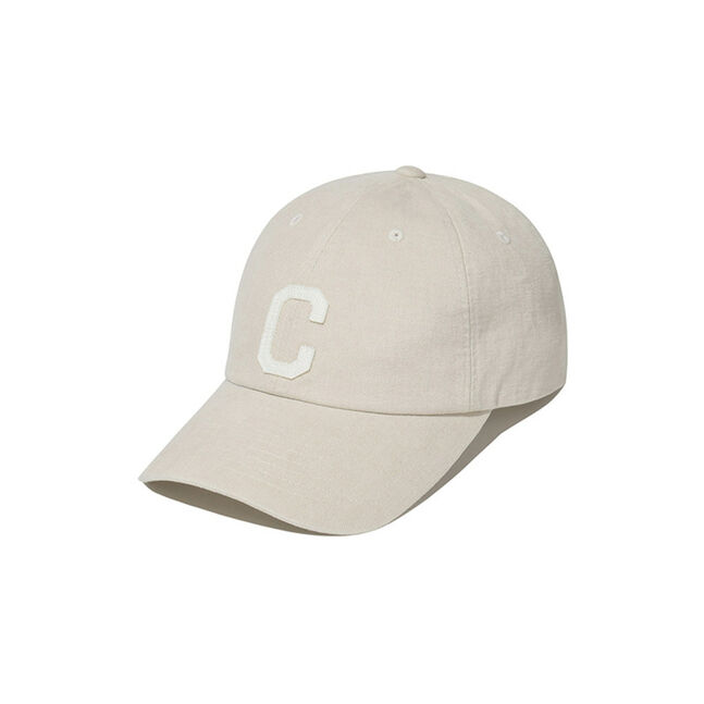 C Logo Cozy Fit Washed Ball Cap Beige