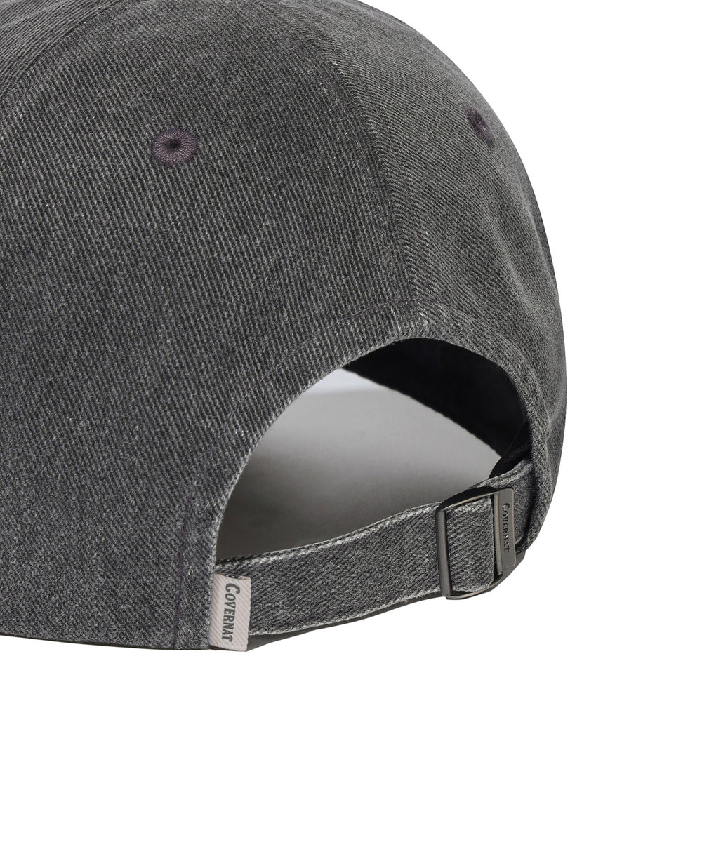 C Logo Cozy Fit Washed Ball Cap Dark Gray