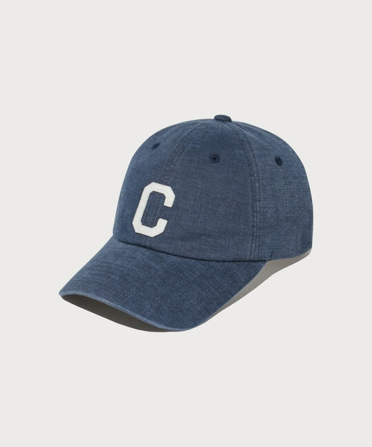 C Logo Cozy Fit Washed Ball Cap Navy