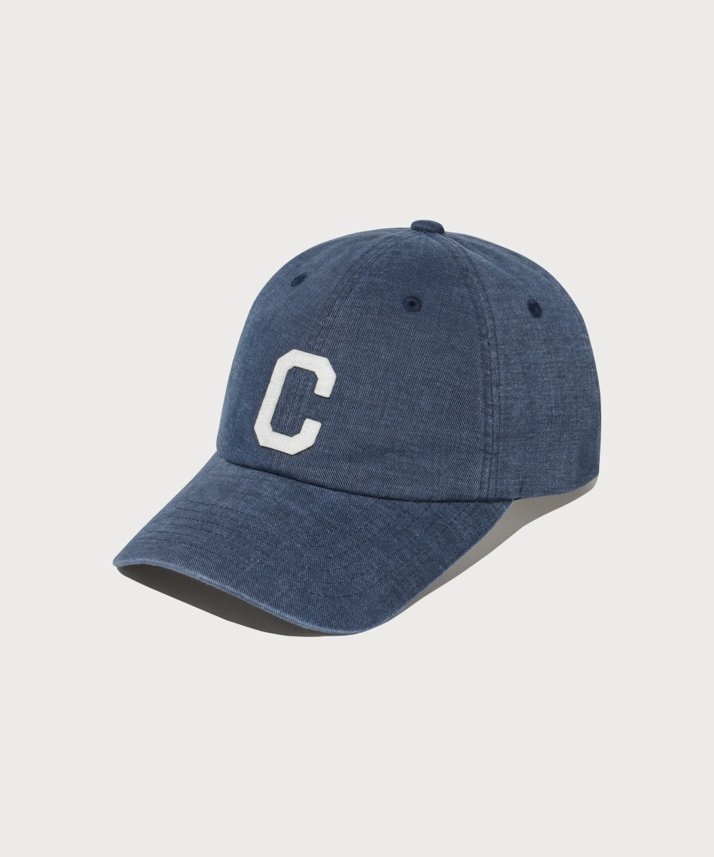C Logo Cozy Fit Washed Ball Cap Navy