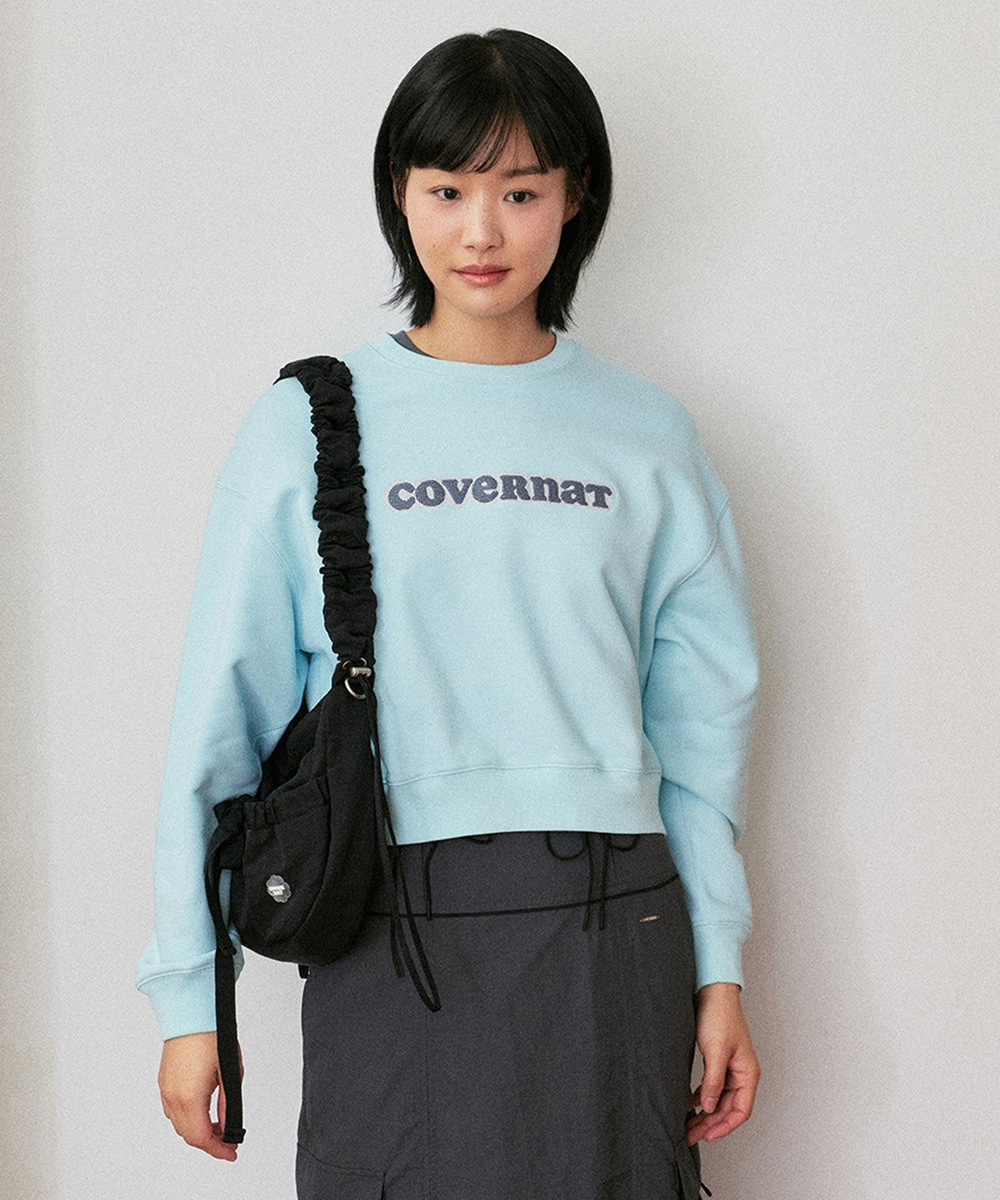 Women's Clover Heart Shirring Medium Nylon Hobo Bag, Black