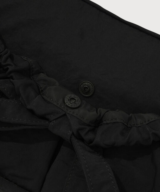 Women's Clover Heart Shirring Medium Nylon Hobo Bag, Black