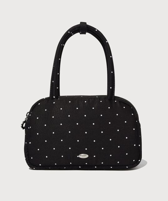 Women's Clover Heart Dot Tote Bag Black