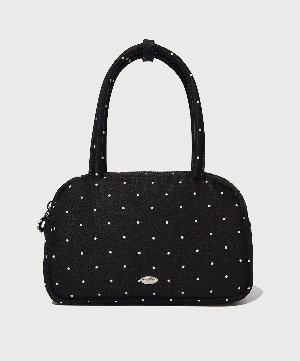 Women's Clover Heart Dot Tote Bag Black